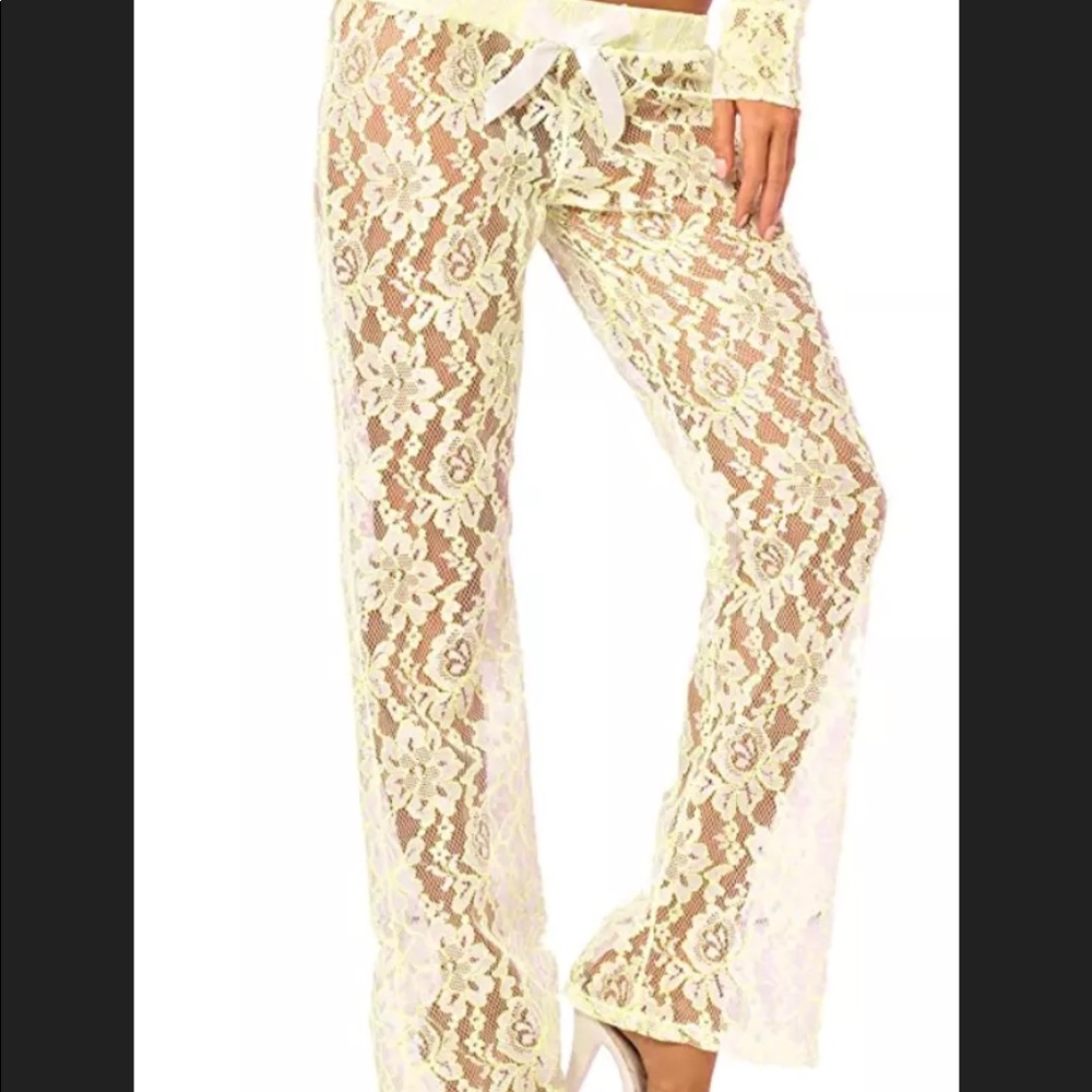 LOUNGEWEAR LUXURIOUS  DANCEWEAR, SEXY OUTFIT LOUNGE PANTS LACE